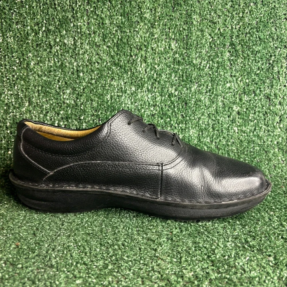 Alegria Spock Leather Slip Resistant Professional Oxford Shoes Black Mens Size 9